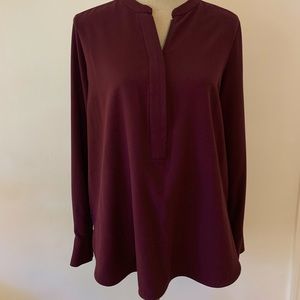 KENAR Maroon Quarter-Zip Business Casual Top
